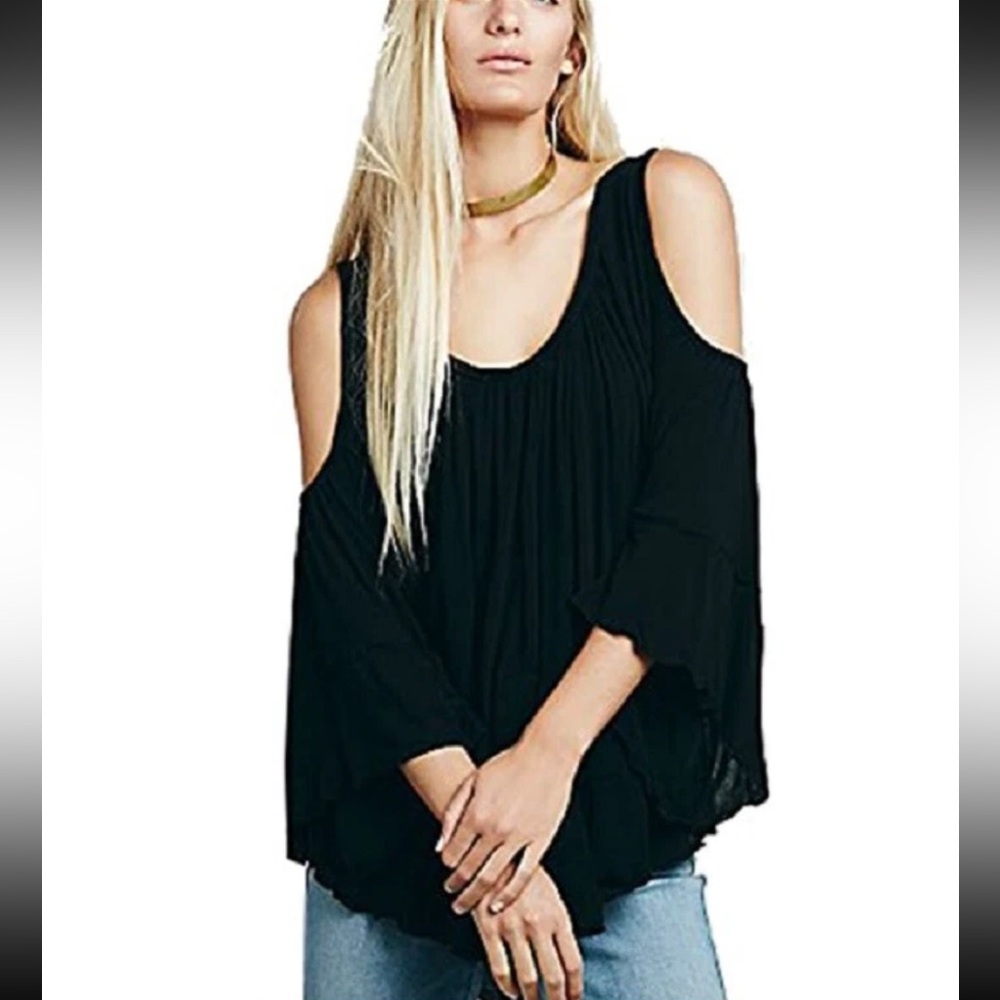 FREE PEOPLE CHLOE COLD SHOULDER TOP